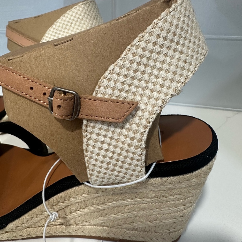 Brand New Lucky Brand Ladies Maey Lee Espadrille Wedge Sandal, Size 8, Brown - Picture 4 of 13